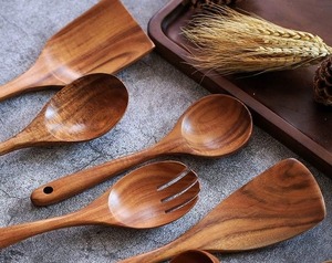 Cuchara de madera de acacia multiusos de alta calidad, recién llegado, espejo resistente al calor, madera Natural pulida para bodas - Product Image 4