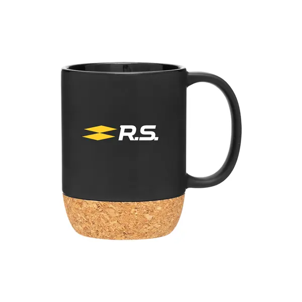 13 oz Stoneware Mug with cork base - printed with your custom logo/shipped from and within the USA