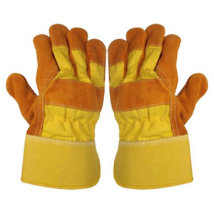 Guantes de aparejo de cuero de vaca de alta resistencia personalizados de fábrica, guantes de trabajo deportivos de seguridad industrial, suministro al por mayor - Product Image 5