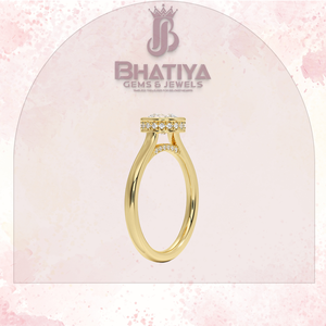 Bague en diamant Halo vintage coupe coussin Style Antique bague de fiançailles 10K or 14K cadeau de bijoux fins pour femmes - Product Image 2