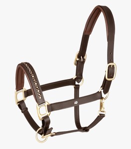 Halter en cuir marron avec chaîne en cristal Hot Selling Premium Quality Leather Halter Crystal avec rembourrage doux à un prix abordable - Product Image 1