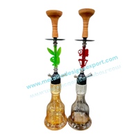 Chicha Élégante et Écologique avec Base en Verre Dépoli, Tige Métallique, Bol en Céramique Noire, Tuyau Stylé – Ensemble Chicha Premium