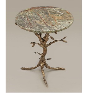 Mesa auxiliar de café de metal con diseño moderno y forma redonda, mesa de centro de calidad antigua, mesa auxiliar de aluminio de tamaño personalizado para latón. - Product Image 2