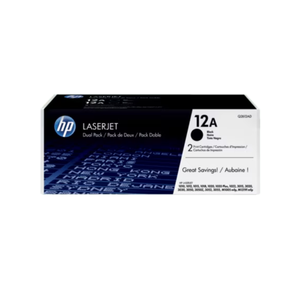 Cartouches de toner HP originales pour LaserJet 12A, lot de 2, noir, pour utilisation dans l'imprimante modèle Q2612AF - Product Image 1