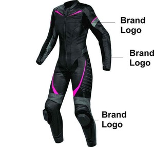 Combinaison de course automobile en cuir imperméable et coupe-vent pour femmes, équipement de moto de premier rang avec logo imprimé sur le devant - Product Image 6