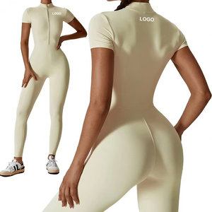 Combinaison de sport sans couture de haute qualité pour le yoga et le fitness, intégrée, 100 % polyester, extensible dans les quatre sens - Product Image 1