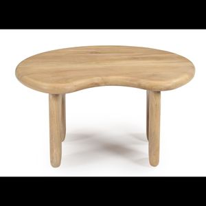 Table basse en bois au design moderne avec des courbes organiques sculptées, finition lisse, pieds robustes - Fabrication artisanale, mélange élégant d'art et de durabilité - Product Image 2