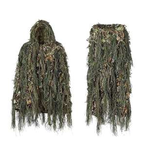 Combinaison de chasse multifonctionnelle imperméable à l'eau, veste et pantalon camouflage, tenue tactique Ghillie pour adultes, polyester carbone - Product Image 5