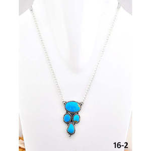 Collar de Turquesa y Plata de Ley de Kingman del Suroeste para Regalo - Product Image 1