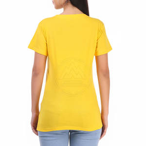 Camisetas de algodón de alta calidad de talla grande para mujer, estampado de moda informal con diseño de logotipo personalizado de patrón sólido, venta al por mayor a bajo precio - Product Image 4