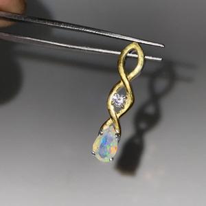 Pendentif opale en argent Sterling 925 opale éthiopienne naturelle blanche multi-feu Style Vintage bijoux religieux chrétiens pour elle - Product Image 4