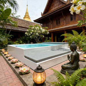 Piscina de cristal, piscina de olas, máquina de piscina, cama solar, cubierta retráctil para piscina - Product Image 2