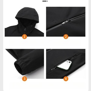 Ensemble de vêtements de sport d'hiver pour homme, veste polaire chaude à capuche, pantalon long, pantalon coupe-vent résistant à l'usure pour les activités de plein air - Product Image 4