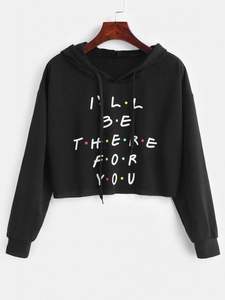 เสื้อครอปมีฮู้ดและสเวตเชิ้ตของผู้หญิงเสื้อครอปมีฮู้ดฟอกสีแฟชั่นดีไซน์ใหม่ - Product Image 2