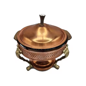 Most Selling <b>Kitchen</b> Ware Luxury Metal & Wood Food Serving Dish Stainless Steel Polished Dinner Casserole Dish <b>Table</b> Centerpiece - Product Image 3