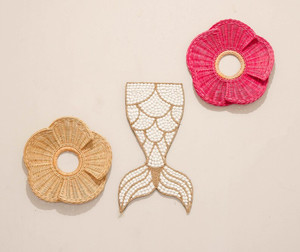 100% fait à la main en rotin naturel écologique en forme de fleur pour accrocher la décoration de la chambre d'enfant durable et sécurité enfants - Product Image 3
