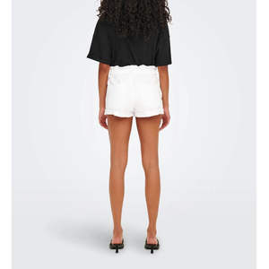 Nouveauté : short en jean décontracté pour femme, tendance, respirant, 100% coton, couleur blanche, taille élastique, short court - Product Image 2