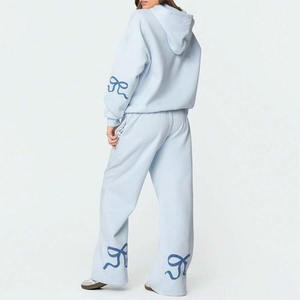 Custom Logo 500gsm French Terry Boxy Hoodie Set Sweatshirt Baggy Sweatpants Joggers Women Tracksuit Oversized Tracksuits Women's - Product Image 3