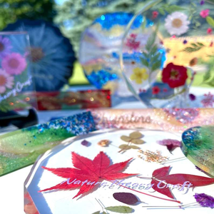 ที่รองแก้วเรซิ่น SANIYA HANDICRAFT งานแฮนด์เมด โปร่งใส ดูเป็นธรรมชาติ ทนทาน รูปทรง/การพิมพ์ตามสั่ง สวยงาม เหมาะสำหรับงานแต่งงาน - Product Image 3