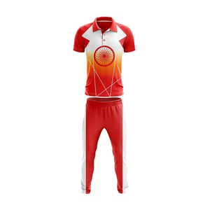 Uniformes de Cricket Personalizados de Alta Calidad con Impresión por Transferencia de Calor, 100% Poliéster, Tallas Grandes, Conjuntos de Camiseta y Pantalones para Hombre - Product Image 1