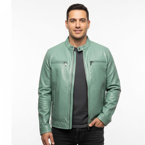 Veste de moto en peau de mouton pour hommes fournisseur de gros d'usine personnalisé OEM vêtements d'extérieur chauds élégants et durables en cuir de motard vêtements d'hiver - Product Image 1