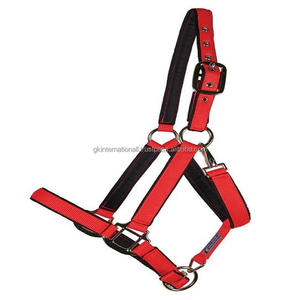 Licou de cheval de créateur entièrement rembourré en Nylon en 3 couleurs vives avec matériel plaqué laiton robuste toutes les tailles personnalisées disponibles - Product Image 2