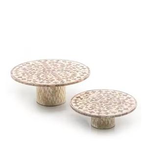 Lujos artesanales Madre de perla Soportes para pasteles Parte superior redonda Exhibición Propósito Diseñador Madre de perla Soportes para pasteles de alta calidad - Product Image 4