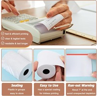 Rouleau de papier thermique imperméable sans BPA à bas prix 57*50mm pour caisse enregistreuse POS