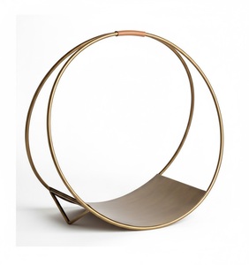 Leñero de Exterior de Metal, Soporte de Almacenamiento de Leña de Cobre Antiguo con Patrón Especial, Herramientas para Chimenea Hechas a Mano - Product Image 4