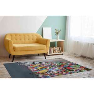 Tapis imprimé graffiti, grand tapis Banksy, cadeau original pour la maison, tapis en velours - Product Image 3
