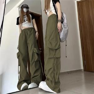 Pantalones Cargo holgados de gran tamaño de verano para mujer, pantalones Cargo con diseño de múltiples bolsillos para mujer, pantalones Cargo de entrenamiento de algodón 100% - Product Image 5