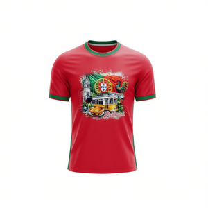 Maglietta Unisex per Tifosi di Calcio Portogallo WC 2026, T-Shirt con Grafica Calcistica Rossa e Verde, Regalo Perfetto per il Giorno della Partita - Product Image 2