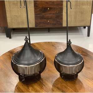 Nouveauté Réchauffeur d'aliments rond noir style arabe Casserole marmite chauffe-plats en acier inoxydable métal pour Buffet Ramadan - Product Image 3