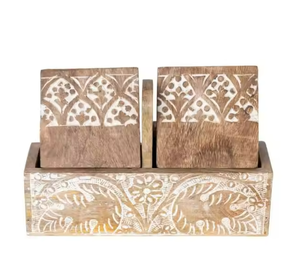 Sous-verres faits à la main dans un style classique unique Finition noyer soigneusement poli Mango Acacia Bois Rustique Tapis de table naturel Tampons - Product Image 2