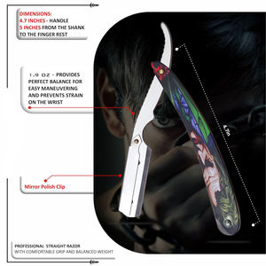 มีดโกนหนวด100% สแตนเลสสตีลพร้อมใบมีดโกน10ใบมีดสำหรับร้านตัดผมร้านตัดผมร้านตัดผมและร้านตัดผม - Product Image 5