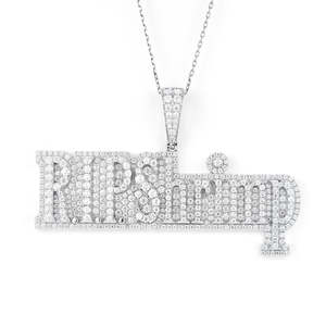 Colgante de Letra Unisex con Moissanita de 5.14 Quilates, Chapado en Oro de 14 Quilates y Rodio, Corte Brillante, Estilo Hip Hop, Diseño Personalizado RIPSHRIMP - Product Image 1