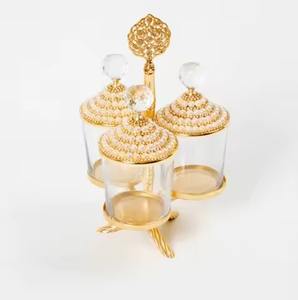 Bol en verre de haute qualité avec couvercle en métal et bouton en acrylique, offrant une sensation plus raffinée et festive lors de moments spéciaux - Product Image 2