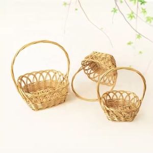 Panier à fleurs en <span class=keywords><strong>saule</strong></span> naturel fait main et durable avec doublure intérieure imperméable, à suspendre au mur, style blanc frais - Product Image 2