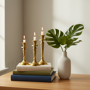 Bougeoir personnalisé en aluminium plaqué or Bougeoir de table en métal de style moderne Décoration de Noël Qualité d'exportation - Product Image 5
