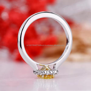 Charmante bague de fiançailles pour femme certifiée IGI fantaisie taille ovale diamant cultivé en laboratoire VVS clarté mariage Halo réglage 10K/14K/18K - Product Image 3