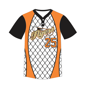 Prix de gros, jersey de baseball à deux boutons, 100% polyester, évacuation de l'humidité, personnalisé avec le nom et le numéro de l'équipe, vêtements d'équipe sublimés - Product Image 2