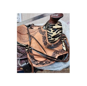 Chất Lượng Cao Cấp Phương Tây Thùng Ngựa Yên Bộ Nâu Da Chính Hãng Với Hoa Tooed Tack Nhựa Cây Hot Bán Bán Buôn - Product Image 6