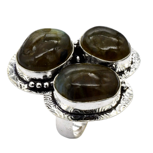 Anillo exótico bonito y de tendencia, labradorita, diseños únicos, superposición de plata, anillos bohemios, joyería Vintage para mujer, moda para minoristas - Product Image 1