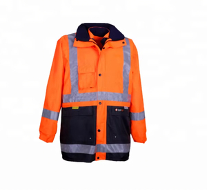 Chaqueta de bombardero de seguridad de alta visibilidad para hombre, ropa de trabajo reflectante cálida impermeable para exteriores con bolsillo para trabajo o deportes - Product Image 5