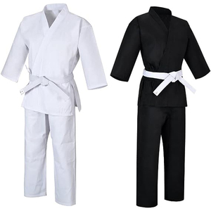2025 personalizado OEM rojo trajes de Karate artes marciales uniformes hombres algodón Karate traje de peso medio pantalones elásticos - Product Image 1
