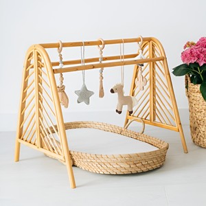 Tapis de jeu interactif pour bébé en rotin naturel, structure d'activités, prix abordable, tapis de jeu, jouets pour enfants - Product Image 5