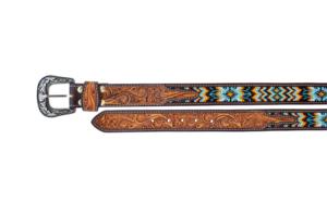 Hecho a mano Unisex 1,5 "Cinturón occidental de calidad premium Argentina Importado Cuero de vaca Diseño occidental con cuentas decorativas - Product Image 3