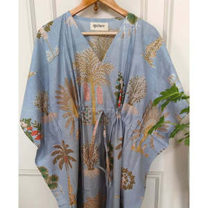 Vestido Kaftan Coastal Sky Palm de Talla Única en Chifón con Silueta Recta - Product Image 3