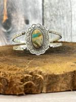 Bracelet manchette ajustable en argent sterling 925 fait main, style mexicain, avec turquoise Royston sertie clos, forme ovale coussin, bijou antique, cadeau