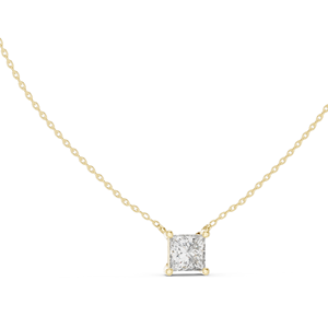 Collar con Colgante de Diamante CVD de Corte Princesa de 2.5 CT, Creado en Laboratorio, VVS-VS EF, Oro Rosa, Amarillo y Blanco de 18 y 14 Quilates, Estilo Minimalista - Product Image 1